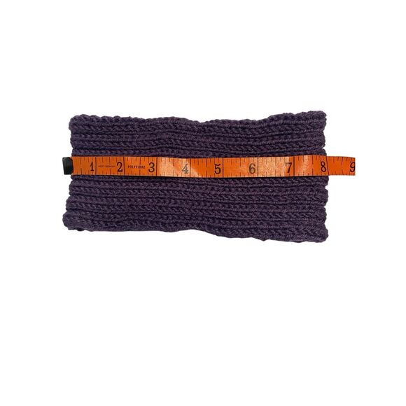Purple Knit Beaded Floral Ear Warmer Headband Womens Winter Accessory Snow Boho - Picture 4 of 6